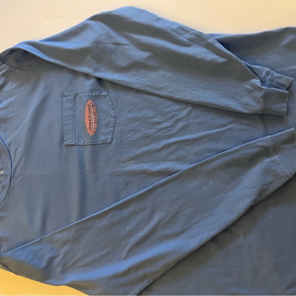 Vineyard Vines Blue Long Sleeve Tee Moisture-Wicking
